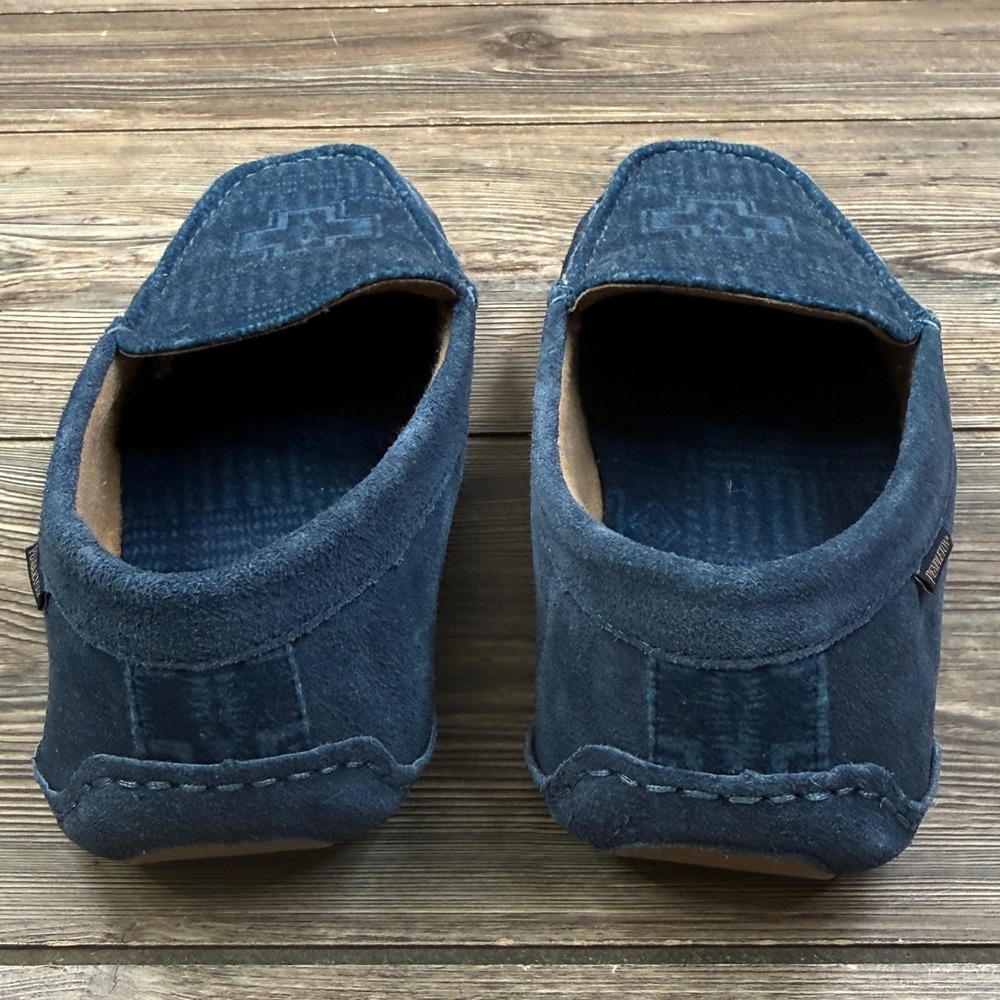 Pendleton Mens Size 9 Harding Slipper Blue Suede Southwestern Driver Loafers NEW - Picture 3 of 6